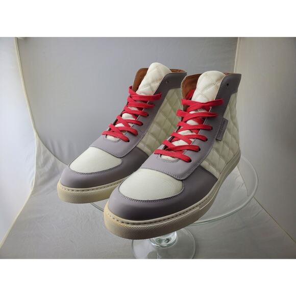 Marc Jacob Mens Size US 11 White Quilted Hi Top Lace up Sneakers Trainers - Picture 5 of 8